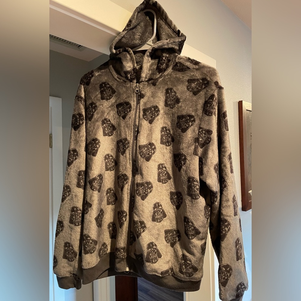 Star Wars Gray & Black 'Vader' Fleece zip hooded Jacket |  XL